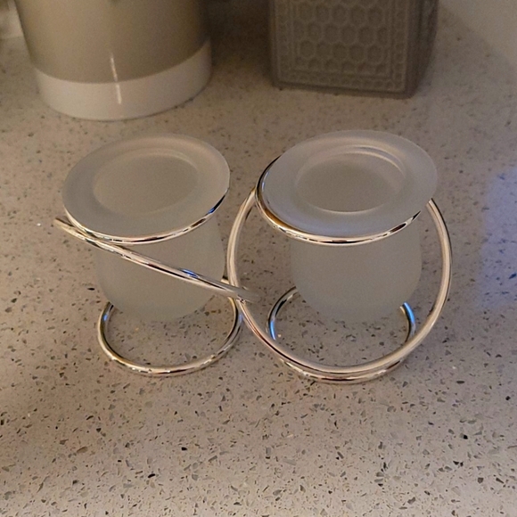 Silver plated candle holders